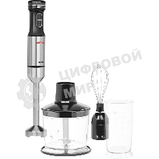 Блендер погружной Aresa AR-1124 серебристый, 800 Вт, плавная регулировка, турбо
