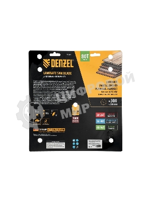 Пильный диск по ламинату Denzel ф300 х 30 мм, 80 зубьев