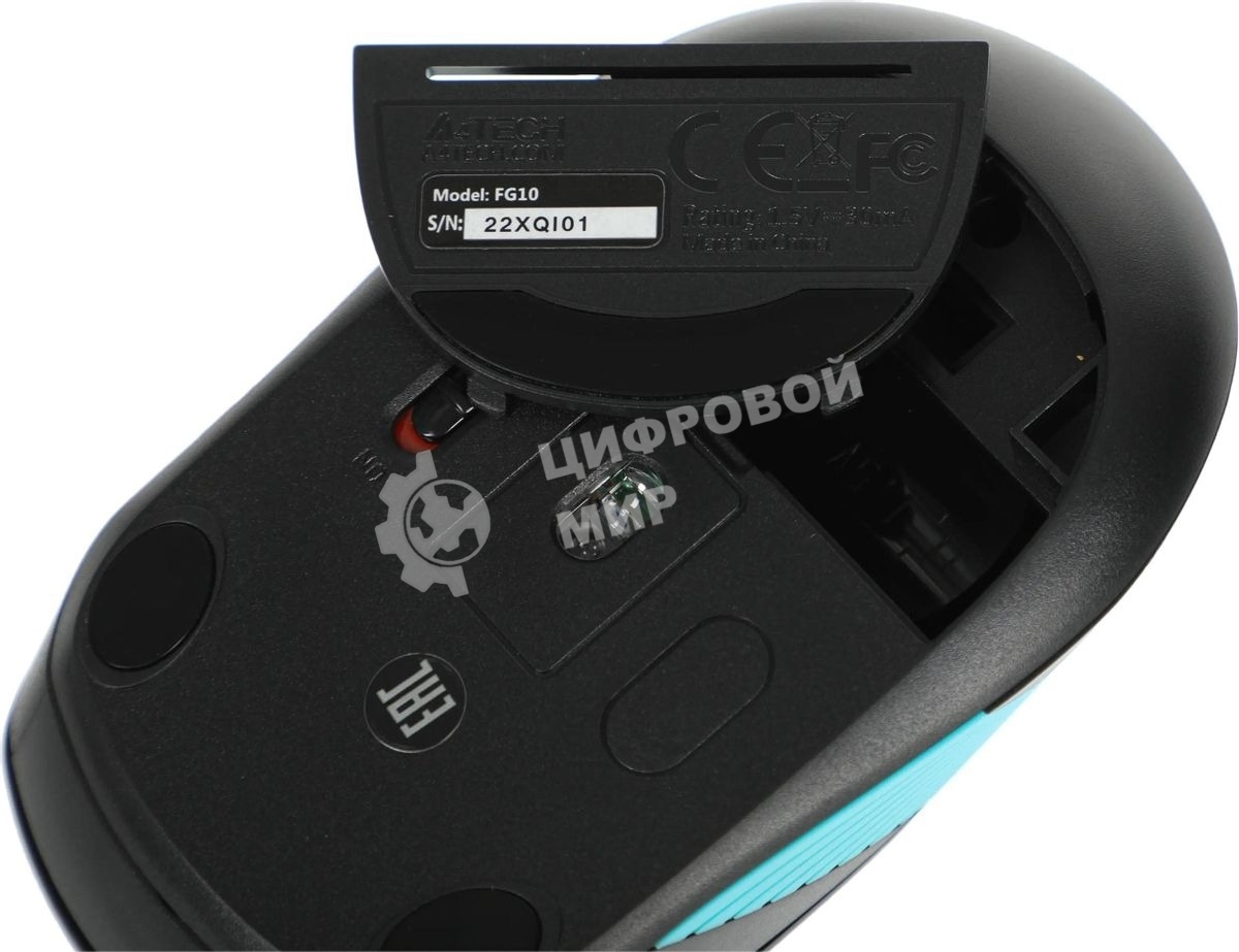 Мышь беспроводная A4Tech Fstyler FG10 черный/синий, 2000 dpi, радиоканал, USB, кнопки - 4