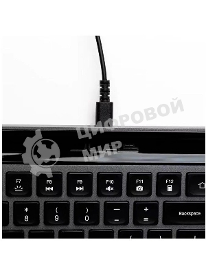 Клавиатура JLab Epic Keyboard гибридная, USB Type-A, Bluetooth, радиоканал, серый