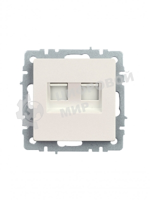 Розетка компьютерная двойная IEK BRITE РК10-2-БрЖ кат.5E RJ45 жемчуг