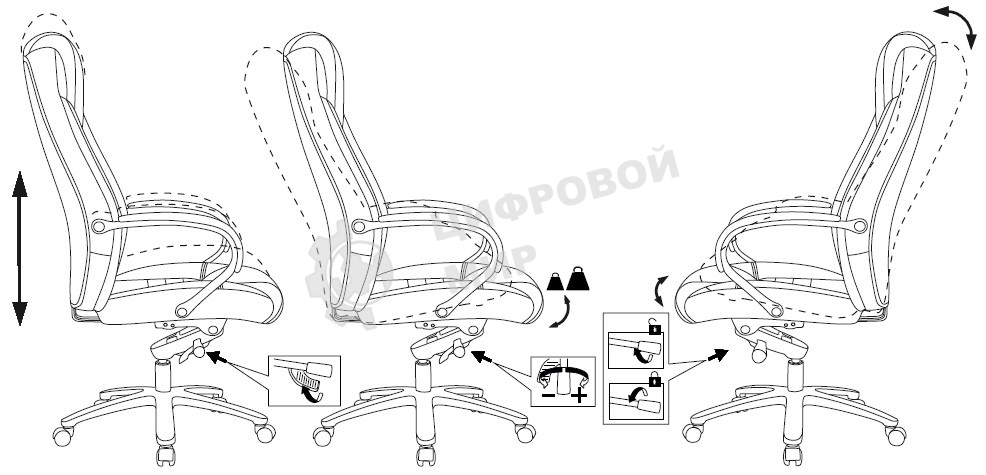 Кресло руководителя Бюрократ T-9923SL/BLACK черный, кожа, крестовина хром