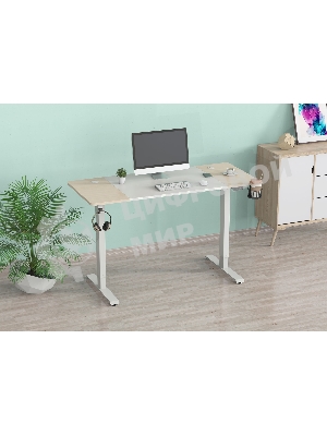 Стол компьютерный Cactus CS-EDL-WWD столешница МДФ дуб молочный каркас белый