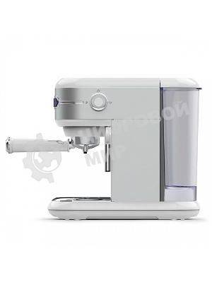 Кофеварка эспрессо BQ CM3001 стальной/белый, исп. кофе - молотый, 1 л, 1450 Вт, 15 Бар.