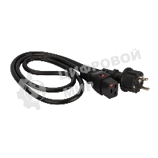 Шнур питания Lanmaster LAN-PP19L/SH-5.0-BK C19-Schuko проводник.:3x1.5мм2 5м 220В 16А черный