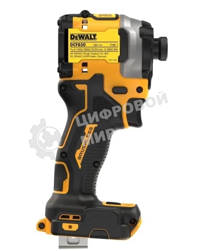 Шуруповерт DeWalt DCF850N-XJ, Аккумуляторная, 18В, Ударный, Без АКБ и ЗУ