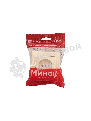 Розетка EKF Минск ERR10-022-200 1-м СП 10А IP20 без заземления, с защитными шторками, бежевый