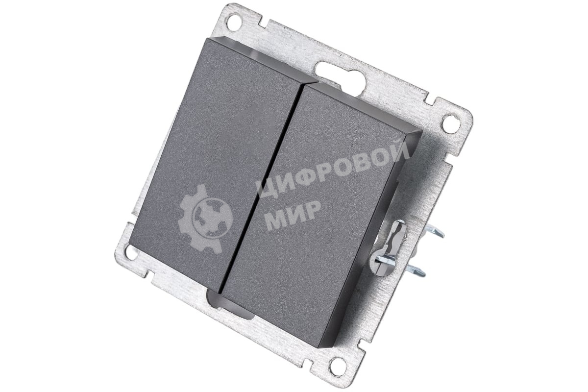 Выключатель 2-кл. СП Афина 10А IP20 механизм графит Universal A0023-Gr