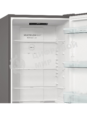 Холодильник Gorenje NRKE62XL серебристый металлик двухкамерный 203/99л морозилка снизу, No Frost