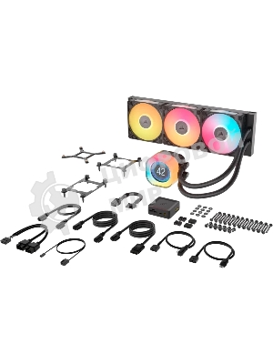 Система жидкостного охлаждения Corsair iCUE LINK TITAN 360 RX LCD (360мм, черный, RGb/ Fans: 3x120мм, 73.5CFM, 36dBA, 2100RPM/ S: 1851, 1700, AM5, AM4)