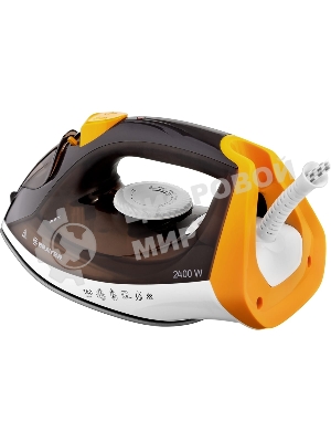 Утюг BRAYER BR4003 коричневый/белый/желтый, 2400 Вт, 25 г/мин, 140 г/мин, 330 мл