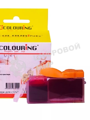 Картридж струйный Colouring CG-CLI-521M пурпурный с чипом водный (9 мл) для Canon IP3600/IP4600/MP540/MP550/MP620/MP630/MP980