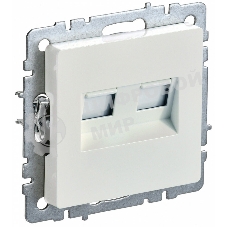 Розетка компьютерная двойная IEK BRITE РК10-2-БрЖ кат.5E RJ45 жемчуг