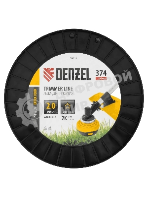Леска для триммера Denzel двухкомпонентная звезда, 2,0мм х 374м, на DIN катушке EXTRA CORD