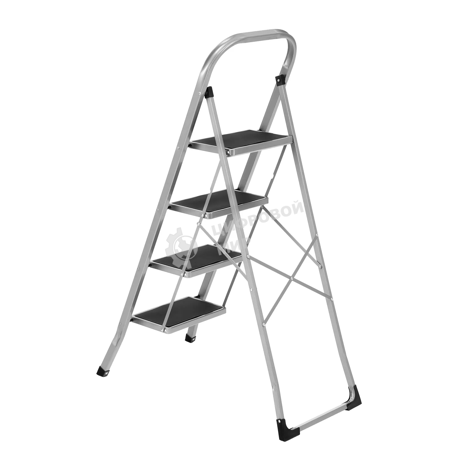 Стремянка стальная Сибртех, 4 широкие ступени 20х30 см с полимерным покрытием