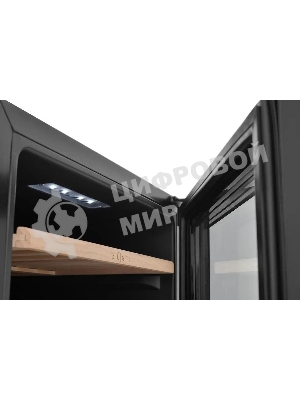 Винный шкаф ZÜGEL ZCWF521DB черный, 127 л, 2 отсека, 52 бут., класс A+