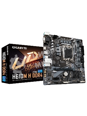 Материнская плата Gigabyte H610M H DDR4 Soc-1700 Intel H610 2xDDR4 mATX AC`97 8ch(7.1) GbLAN+VGA+HDMI