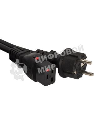 Шнур питания Lanmaster LAN-PP19L/SH-5.0-BK C19-Schuko проводник.:3x1.5мм2 5м 220В 16А черный