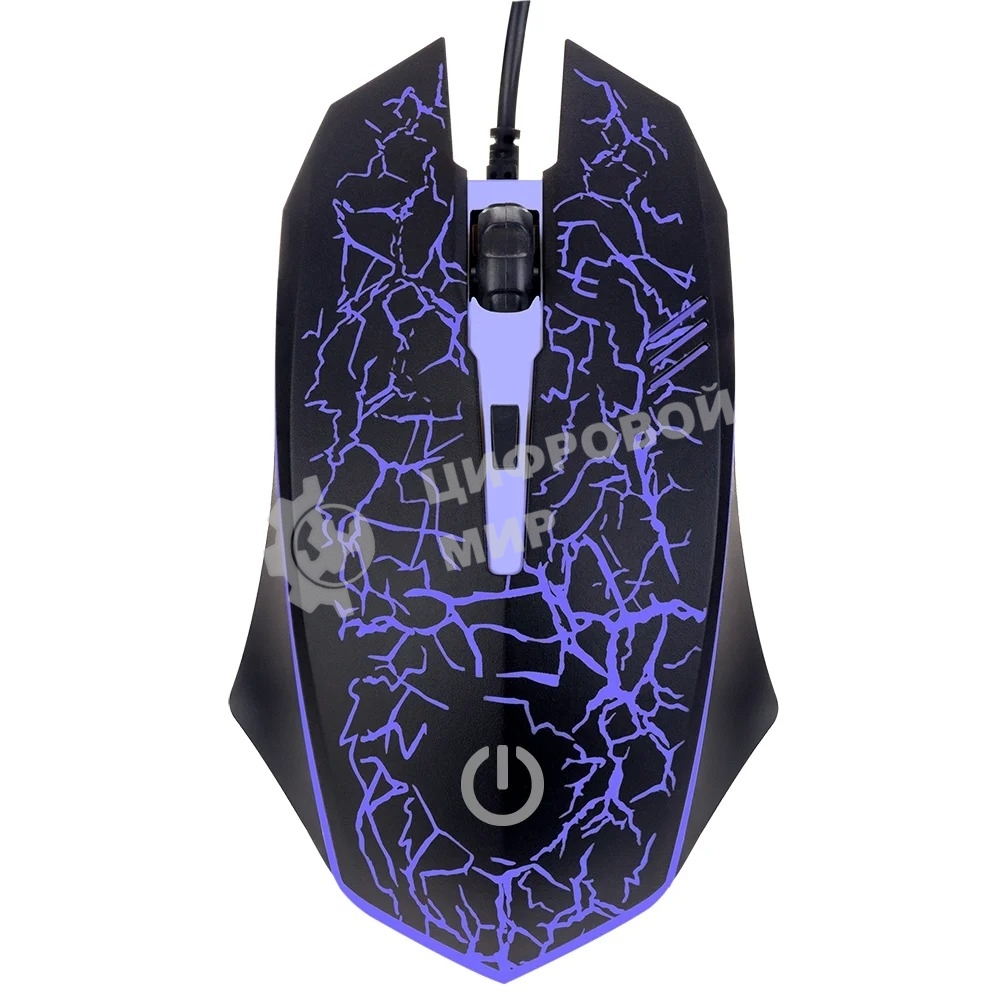 Мышь проводная оптическая Perfeo GRID, 4 кн, USB, черный, GAME DESIGN, 7 цв. подсветка, 800-1600 DPI PF_A4800