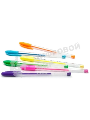 Набор ручек гелевых Silwerhof Create Neon, d=1мм блистер (6шт), 6 цветов