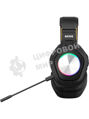 Гарнитура MARVO HG9084W Pulz 80W чёрный, беспроводная + проводная, радиоканал, до 50 ч, подсветка, совместимость с PS5, Xbox