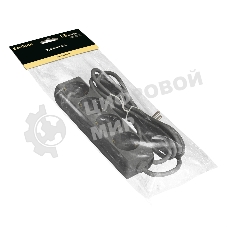 Удлинитель ExeGate ECE-4-1.8B (EX285810RUS), черный, 1.8 м, Евровилка с заземлением, 4 евророзетки с заземлением, 2200 Вт