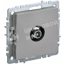 Розетка телевизионная проходная IEK BRITE РТВ10-0-БрС сталь