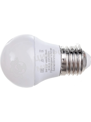 Лампа светодиодная SAFFIT SBG4509 (55083) 9Вт Е27 белый матовый шар