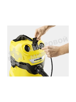 Строительный пылесос Karcher WD 4 P V-20/5/22 желтый, 1000 Вт, уборка сухая/сбор воды/выдув, пылесборник мешок/контейнер, 20 л