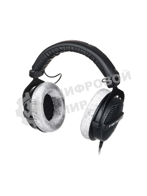 Проводные наушники Beyerdynamic DT 990 PRO 80 OHMS черный/серый, полноразмерные, открытая конструкция, велюровые амбушюры