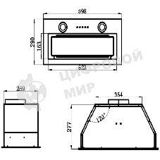 Вытяжка встраиваемая Maunfeld Trapeze 602M черный, 60 см, 1150 куб. м/ч, 54 дБ