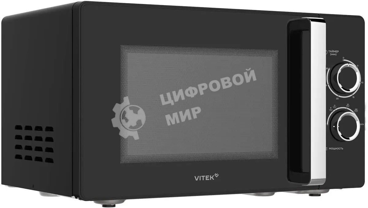 Микроволновая печь Vitek VT-MW1225 черный/хром, 25 л, 900 Вт, переключатели - поворотный механизм