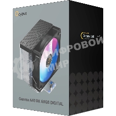 Кулер для процессора Ocypus Gamma A40 BK ARGB Digital, 100мм ARGB FAN, Top Display Panel, 4 HEAT PIPES, 4-PIN PWM, 600-2400 RPM, 29.5DBA, HYDRO BEARING, LGA115X/1200/1700/18XX, AM4/AM5