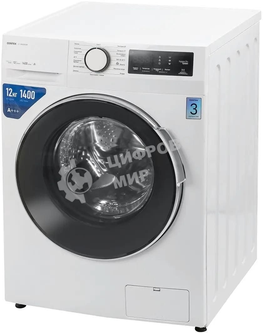 Стиральная машина Centek CT-1925 белый, загрузка фронтальная 12 кг, 1400 об/мин, класс: A+++