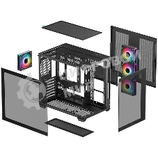 Компьютерный корпус Deepcool CG530 4F черный без БП ATX 2x120мм 2x140мм 2xUSB 2.0 1xUSB 3.0 audio bott PSU