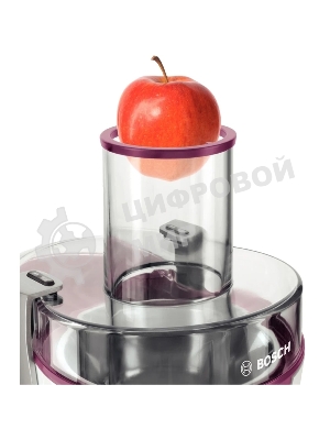 Соковыжималка Bosch MES25C0 белый/бордовый, центробежная, 700 Вт, 1250 мл, механическое