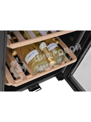 Винный шкаф ZÜGEL ZCWF521DB черный, 127 л, 2 отсека, 52 бут., класс A+