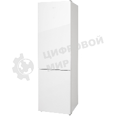 Холодильник HIBERG RFC-400DX NFGW инвертер белое стекло двухкамерный 257/94л морозилка снизу