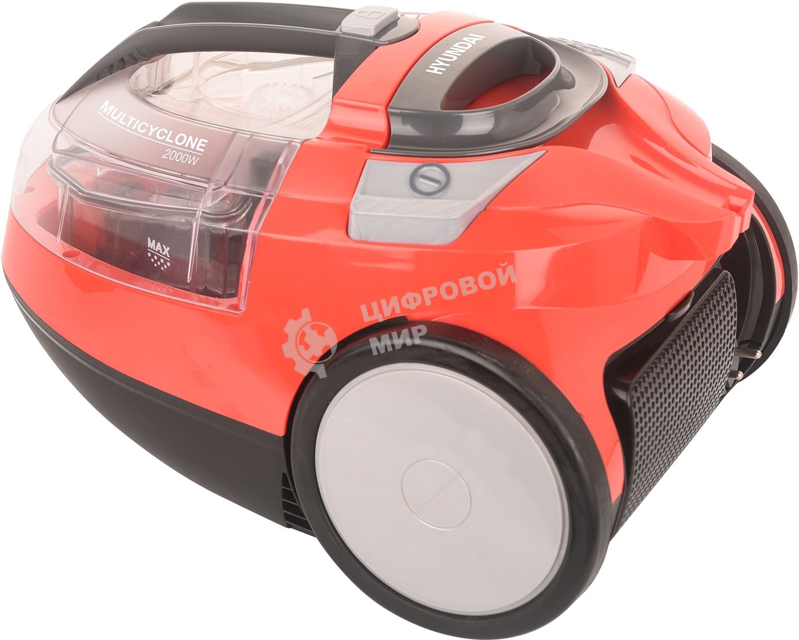 Пылесос Hyundai HYV-C3075 красный, 380/2000 Вт, уборка сухая, пылесборник контейнер 1.5 л
