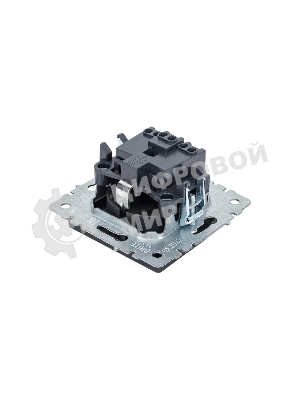 Розетка 1-местная IEK BRITE 16А РС11-1-0-БрГ с заземлением, без защитных шторок, 16А, графит