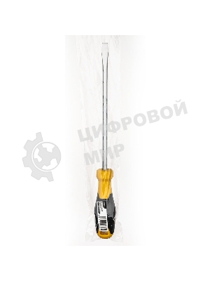 Отвертка шлицевая Deli DL6382001 8х200мм CR-V, Двухкомпонентная ручка. Хромированная