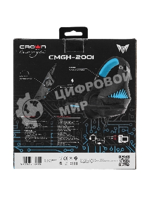 Гарнитура Crown CMGH-2001 чёрный, проводная