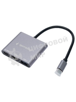 Док-станция Gembird UHB-D2, USB Type-C, USB Type-C PD100W, HDMI, USB Type-C