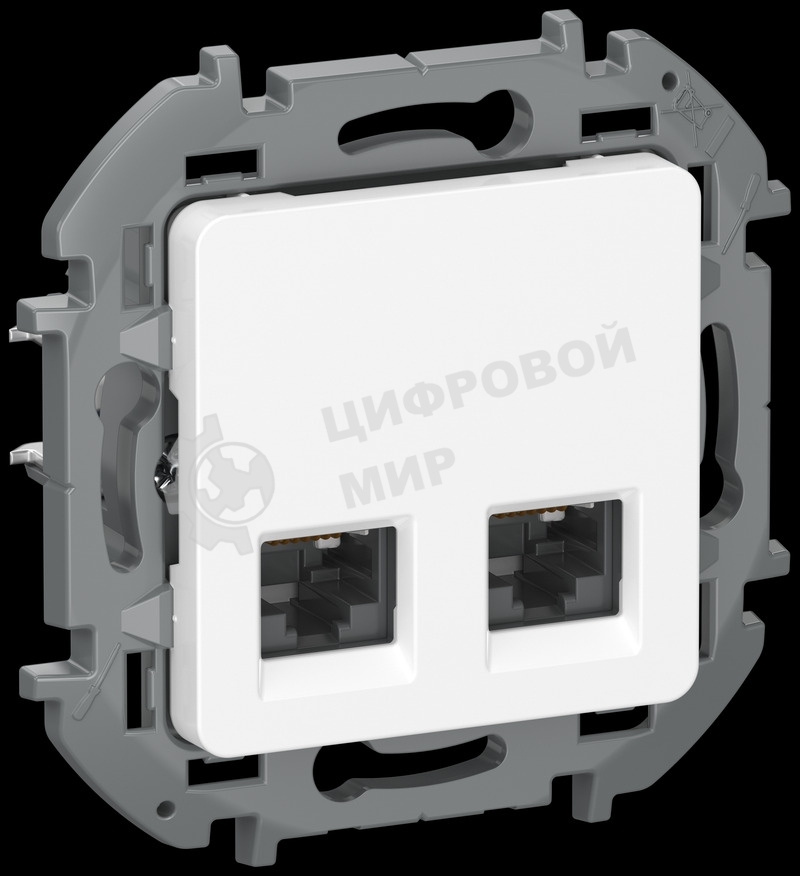 IEKINSPIRIA Розетка компьютерная двойная RJ45 категория 6 UTP 6738401 белый