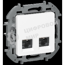 IEKINSPIRIA Розетка компьютерная двойная RJ45 категория 6 UTP 6738401 белый