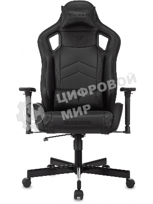 Кресло Knight Gladiator черный, экокожа, 120 кг, механизм качания