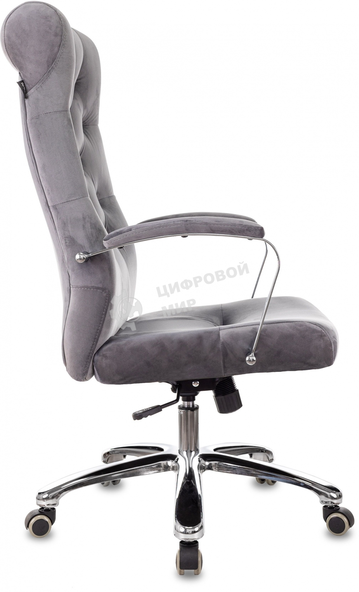 Кресло руководителя Бюрократ T-9928SL Fabric серый Italia 26, крестов. металл хром