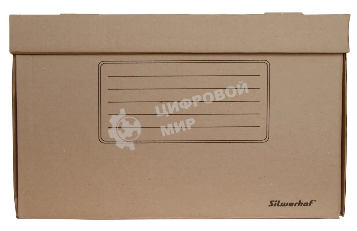 Короб архивный откидная крышка Silwerhof ОК-18 микрогофрокартон 480x325x295мм коричневый