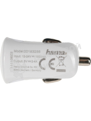 Комплект зарядное устройство Hama H-183266 2.4A для Apple кабель Apple Lightning белый