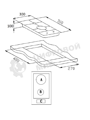 Газовая варочная панель Weissgauff HGG 320 BGR независимая, черный
